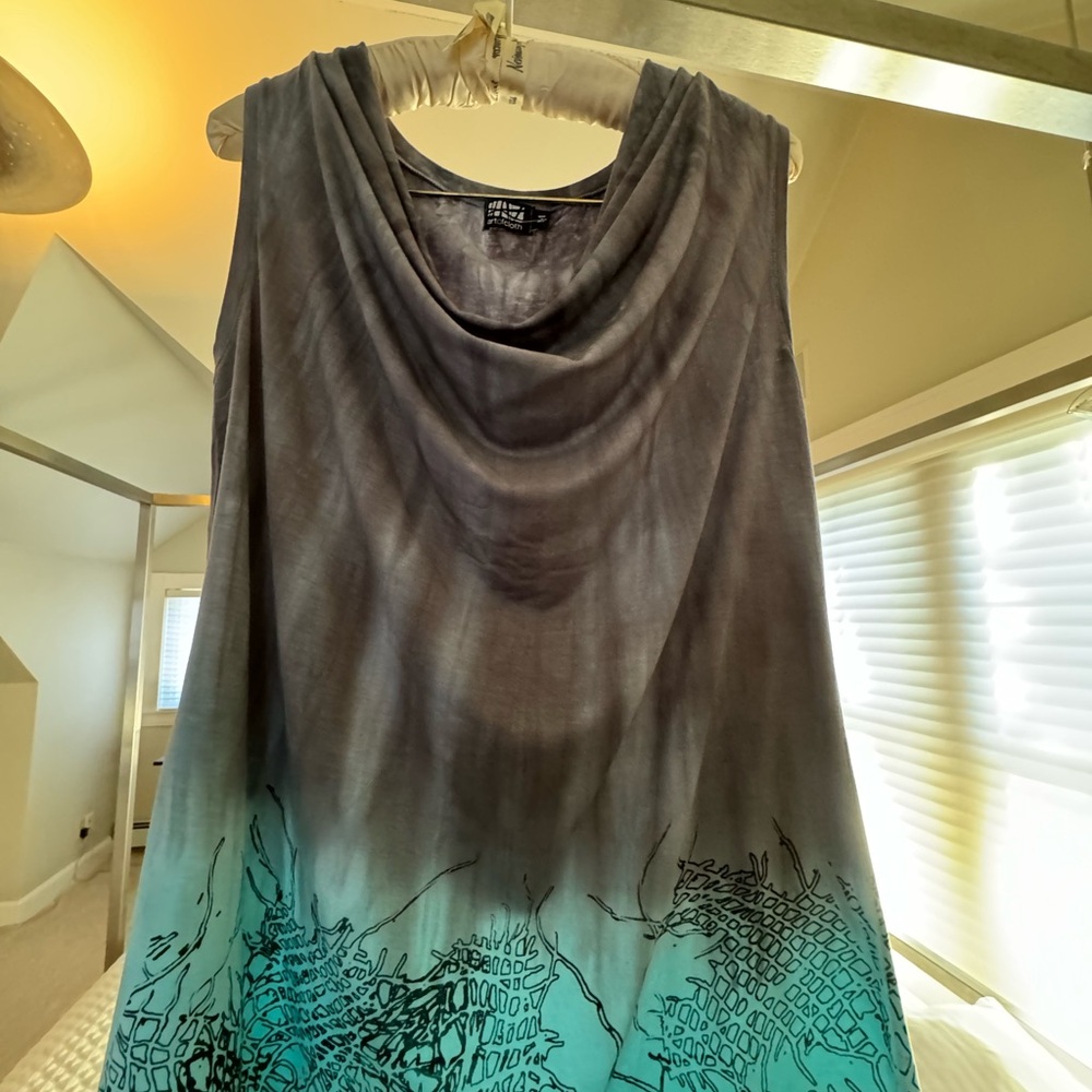 Gray and Teal Sleeveless tank